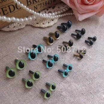 60pairs - 7.5mm To 10.5mm Japanese Hand Painted Pearl-tallic Safety Eyes Cat Eyes With Metal Washer 4Color