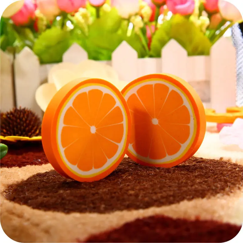 2 X Симпатичные фрукты ластик детей школьные принадлежности резиновые арбуз апельсины киви каучуков