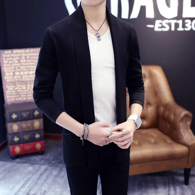 

MRMT 2019 Brand Men's Short Lapel Long Sleeve Knitted Cardigan Sweater for Male Leisure Sweater Outer Wear Clothing Garment