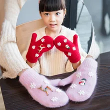 Рождественские детские перчатки на осень и зиму, Детские теплые перчатки, мягкие Полосатые варежки со снежинками для мальчиков и девочек, детские аксессуары