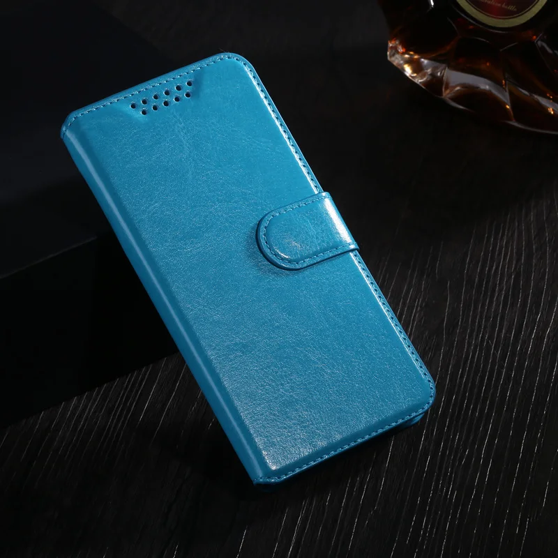 Флип-чехол для Wiko Harry, чехол-кошелек в стиле ретро, кожаный чехол-бумажник, защитный держатель для карт, чехол-книжка, магнитный чехол для телефона - Цвет: Blue