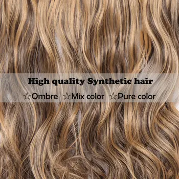 SNOILITE 20 inches Long Synthetic Hair Heat Resistant Hairpiece Fish Line Wavy Hair Extensions Secret Invisible Hairpieces 5