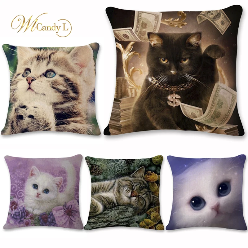 WL Candy L Animal Series 45*45 см льняная Мягкая Обложка Pet Cat наволочка для сиденья автомобиля