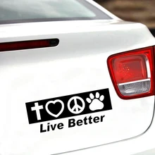 20*8.4cm Live Better God Love Peace Dog Animal Car Window Vinyl Decal Sticker Cute Interesting Fashion Sticker Decals