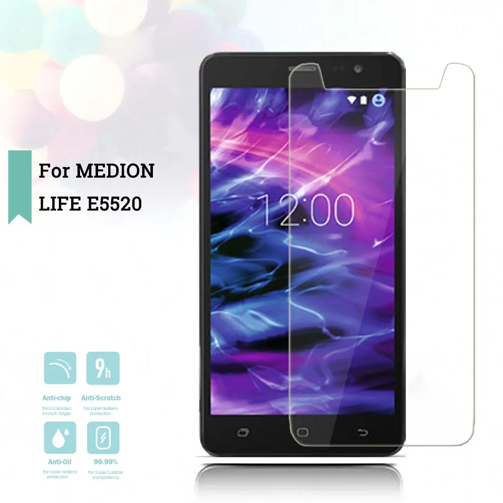 

2.5D 0.26mm Ultra Thin Tempered Glass MEDION LIFE E5520 Toughened Screen Protector Film Protective Screen Case Universal