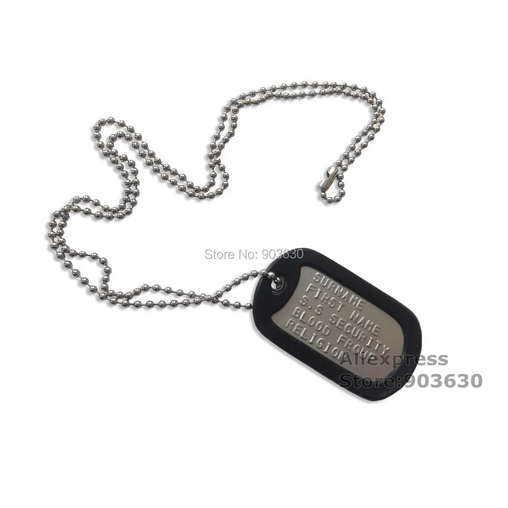 Нам Dog Tag с фамилию, имя СНИЛС крови Религия 100 компл./лот