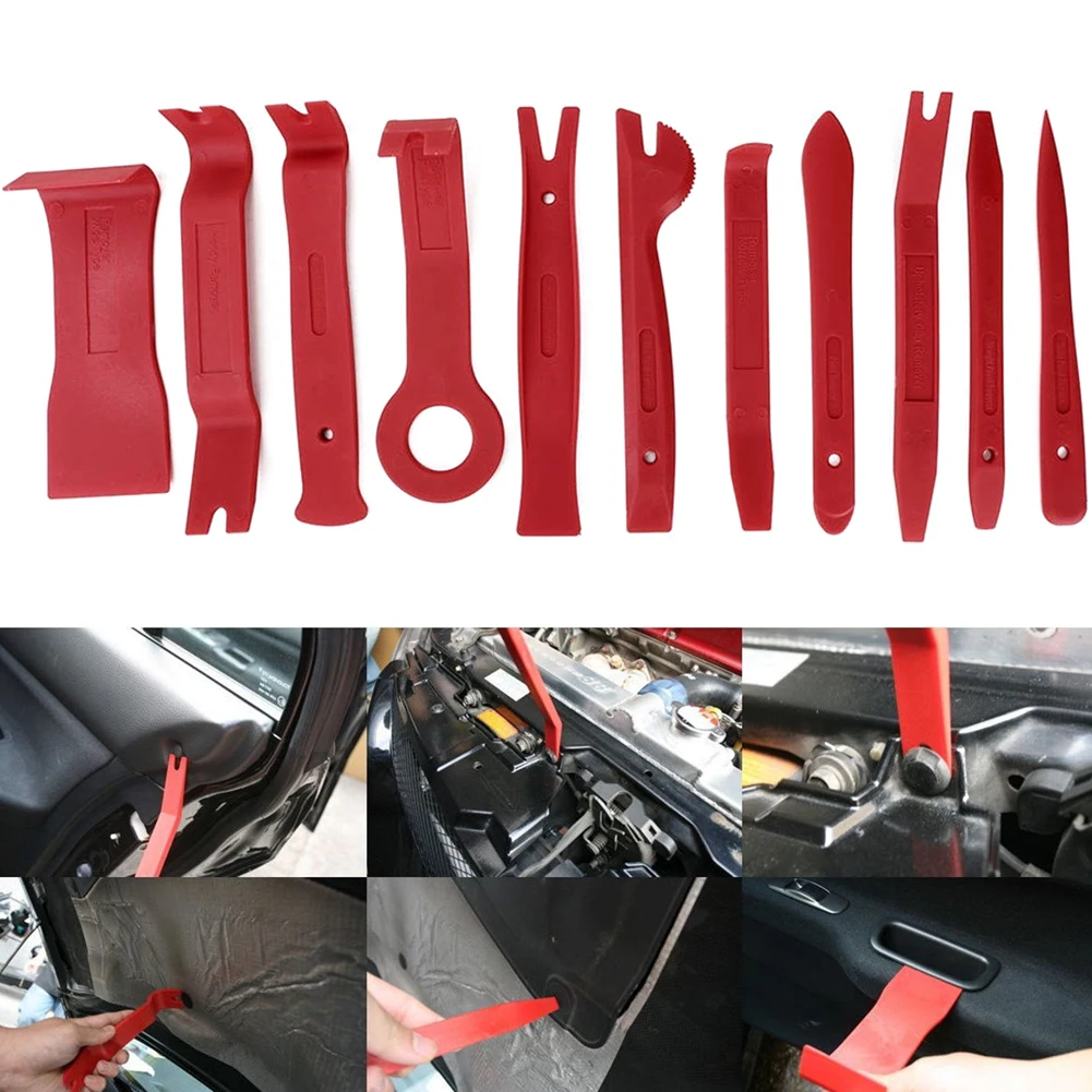 11Pcs Auto Car DIY Car Pry Repair Tool Kit Radio Panel Interior Door Clip Panel Pry Tool Trim Dashboard Removal Opening Tool Set