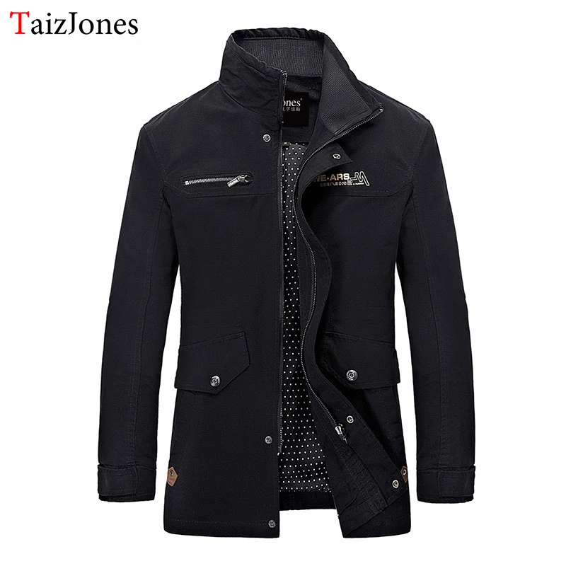 Cotton men autumn jacket casual young mens jackets and coats khaki ...