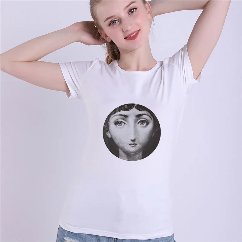 14 Lina Cavalieri Face летние футболки Модальные rosenthal Piero fornasetti Vogue Женская забавная белая футболка модная одежда уличная Футболка Топ - Цвет: 14