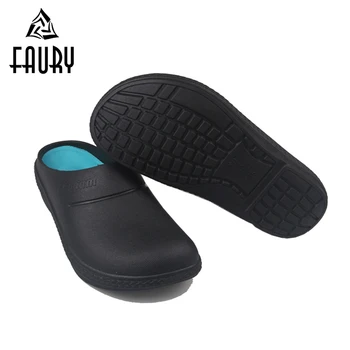 ホテルのレストランのシェフキッチン調理作業靴ノンスリップ防水耐油夏通気性ソフトスリッパ靴フリップフリップフロップ