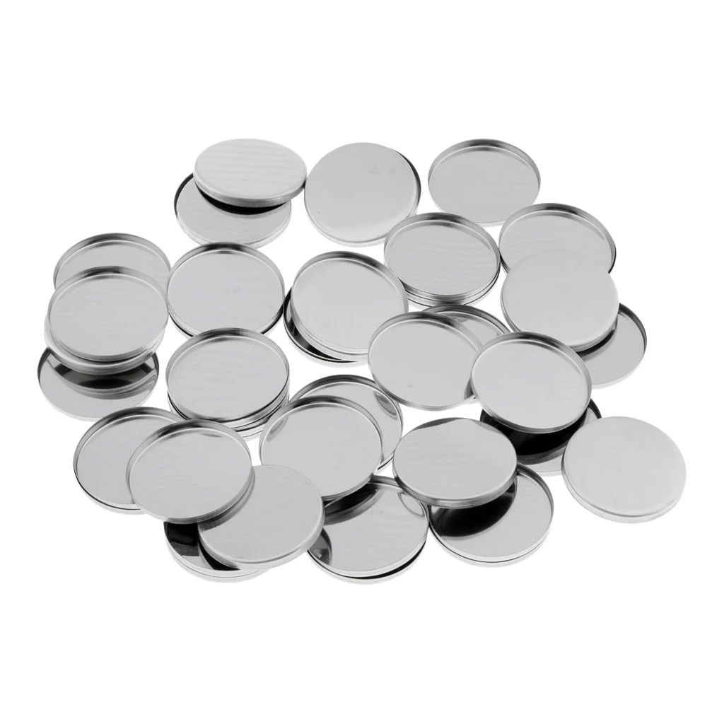 

50Pcs Round Empty Metal Cosmetics Pans 36mm for Magnetic Eyeshadow DIY Makeup Palettes
