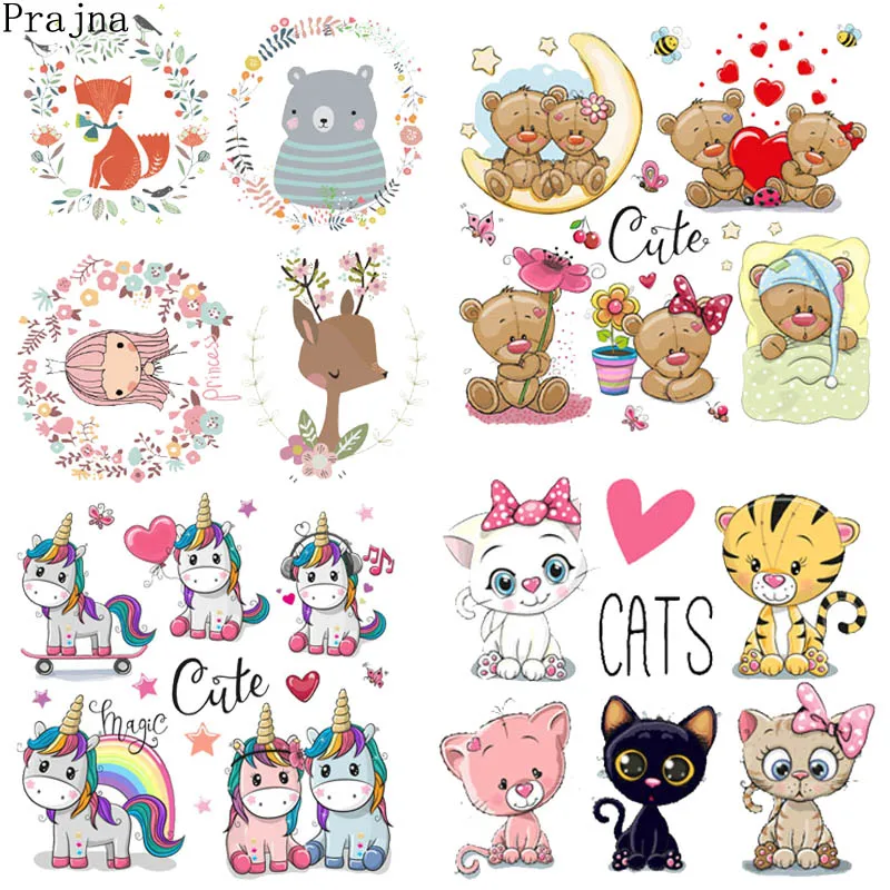 

Prajna Cute Bear Baby Patch Iron On Transfer Heat Vinyl Transfer Patches For Clothes Thermal Ironing Stickers Cartoon Applique