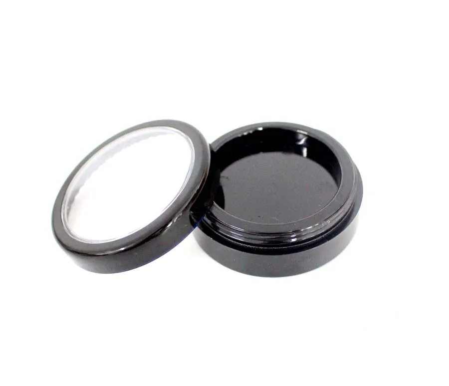 

100pcs/lot empty compact case round jar for eye shadow with clear window cosmetic packing