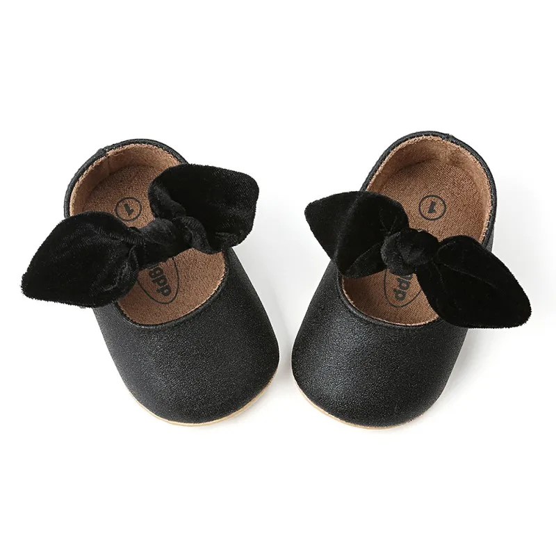 Модная детская обувь с бантиком и мягкой подошвой; нескользящая обувь для маленьких принцесс; обувь для малышей 0-18 месяцев - Цвет: B
