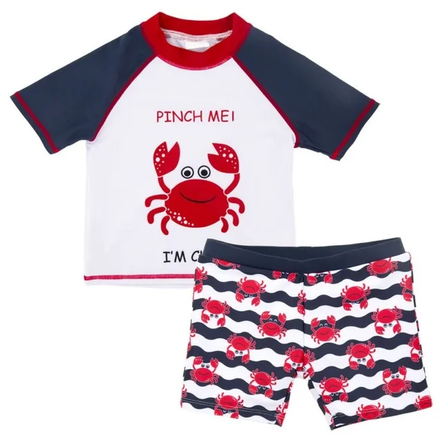 Одежда для купания; детский слитный купальник; одежда для купания с человеком-пауком, акулой, крабом; пляжная одежда для мальчиков; детский солнцезащитный Быстросохнущий купальный костюм