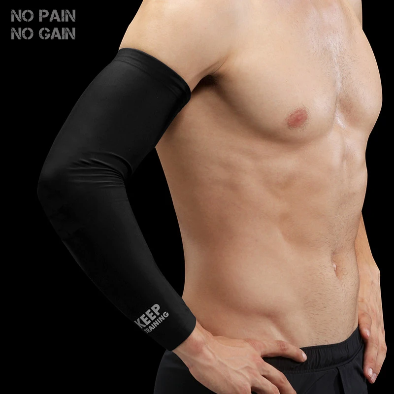 

NO PAIN NO GAIN High Elastic Basketball Arm Sleeve Armband Soccer Volleyball Elbow Support Brace Sports Safety HBFG