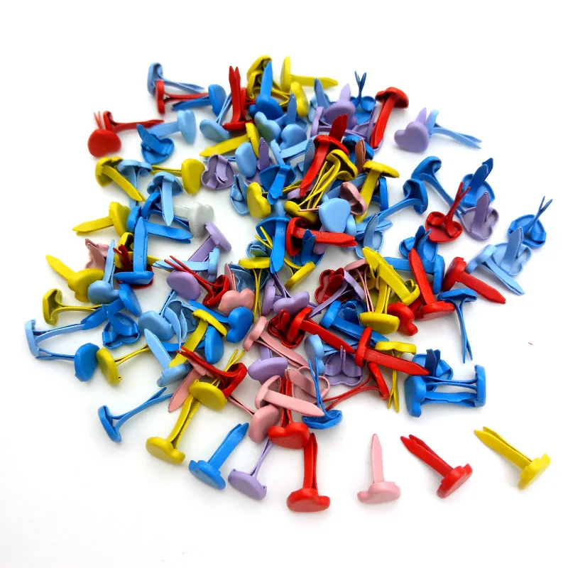 100Pcs 5.5mm Charm Love Heart Brads Fastener Brads DIY Cardmaking