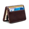 Hot Fashion Mini Men's Leather Magic Wallet Money Clips Small Purse Credit Card Case For Male Bank Receipt Cash Holder 1