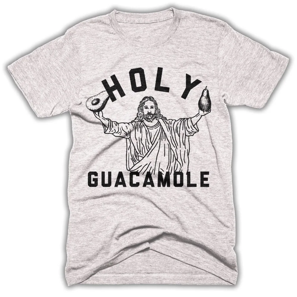 

Holy Guacamole Funny Guac Jesus Avocado Humor Food Shirt Vegan Tacos Mens Tee Casual O-Neck Broadcloth t shirt men