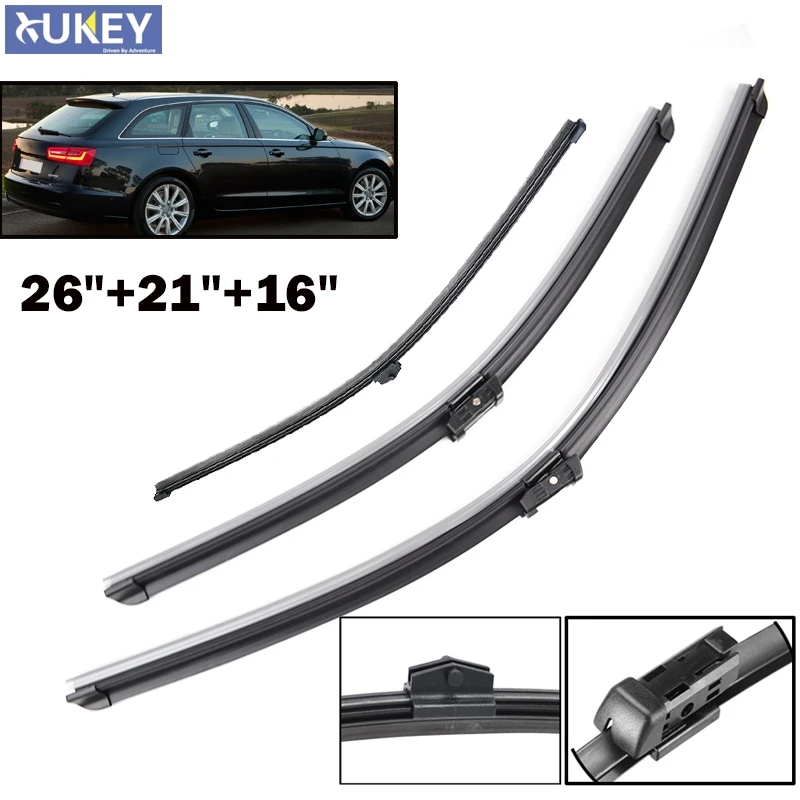 Xukey Front Rear Window Wiper Blades For Audi A6 C7 2011 2017
