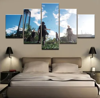 

Home Decorative Living Room Canvas HD Printed 5 Pieces Game Final Fantasy Modular Landscape Pictures Wall Art Poster Painting