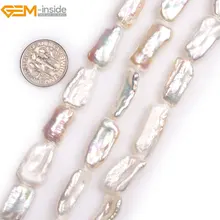 Драгоценный камень-внутри натуральный белый розовый фиолетовый палочка ТОЧКА Biwa Пресноводный Культивированный блеск жемчуг бусины для ювелирных изделий making15 ''DIY