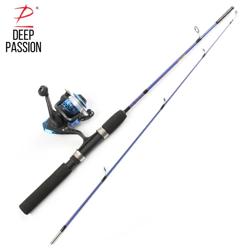 DEEP PASSION Fishing Rod With Reel Set Spinning Ice Fishing Pole Peche