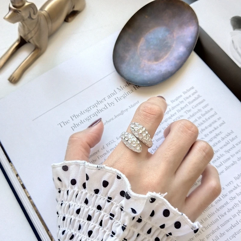 

925 sterling silver peanut open rings silver fashion element design Peanut shells adjustable rings for women 2018 charms jewelry