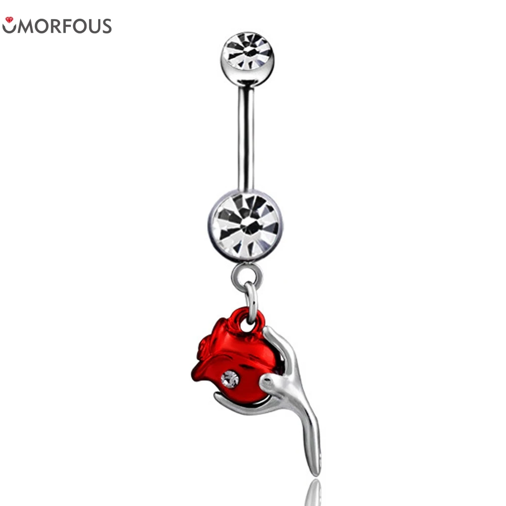 1PC Beauty and the Beast Rose Belly Buttoning Women Sexy  Body Piercing Jewelry Belly Button Rings  Navel Rings