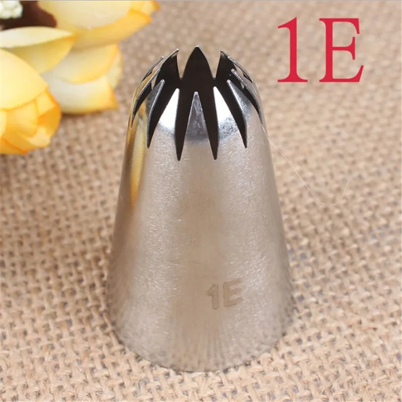 

#1E Large Size Metal Cream Tips Stainless Steel Piping Icing Nozzle Pastry Tool Pastry Cake Making Tools Dessert Decorators