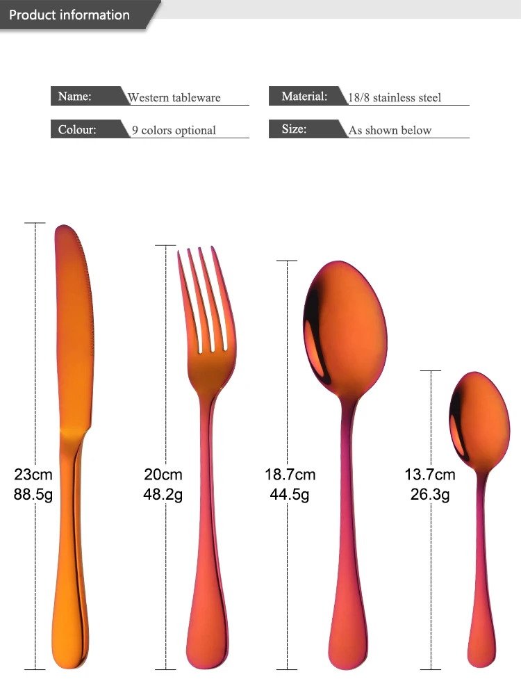 Хит, 4 шт./компл. 18/8 Нержавеющая сталь черный набор столовых приборов Радуга посуда золота набор серебряных приборов ужин Ножи и вилок