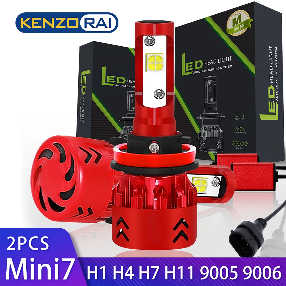 

2X Mini7 H7 H4 Car LED Headlight H1 H11 Light source XHP50 9005 HB3 H10 9006 HB4 12V 60W 6000K Super Bright 9600LM LED Car light