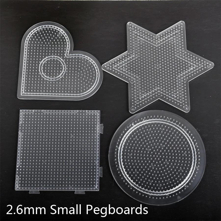 

Mini Hama 2.6mm Pegboards 4PCS/Set Small Round Six Star Heart Square Shape Pattern Perler Fuse Beads Template Board