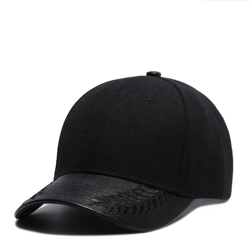 

High Quality Black Baseball Cap Men Women Solid Color 54~60cm Adjustable