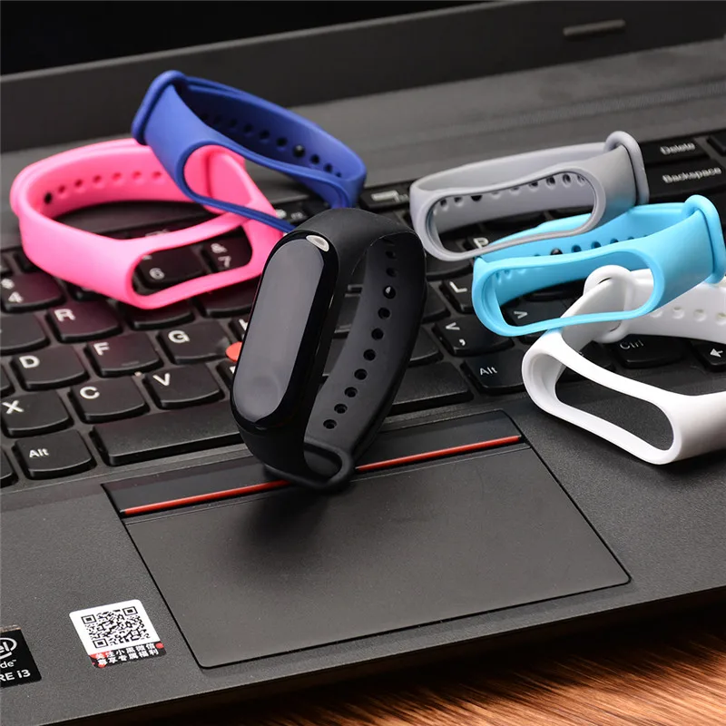 Цветной силиконовый ремешок Hangrui для Xiaomi Mi Band 4 спортивный Смарт часы сменный
