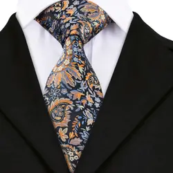 2018 Новый Дизайн модные цветочные Для мужчин s Галстуки 100% шелк шеи галстук для мужской костюм коричневый галстук для Свадебная вечеринка