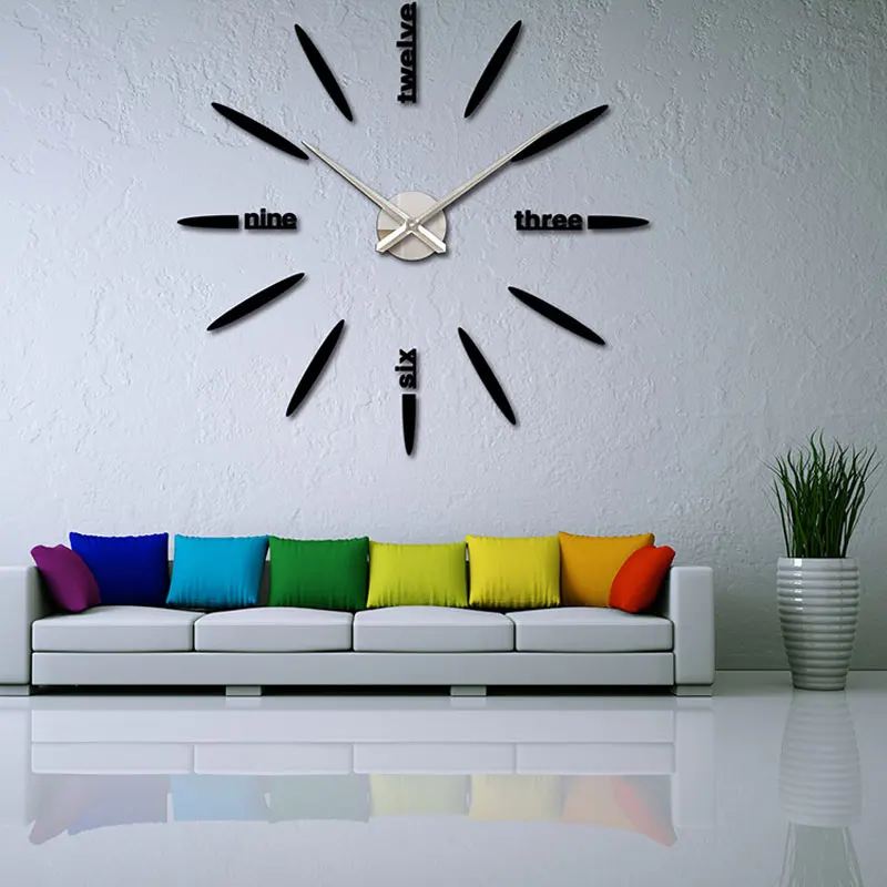 Кварцевые часы продажи акриловое зеркало DIY часы, настенные часы настольные часы на стене Современный 3D дизайн наклейки на стены для декора дома