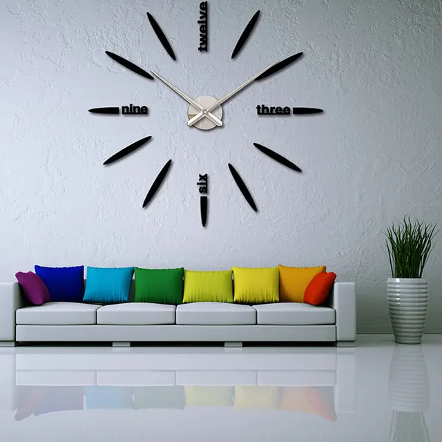 quartz watches selling acrylic mirror diy clock wall clock bedroom