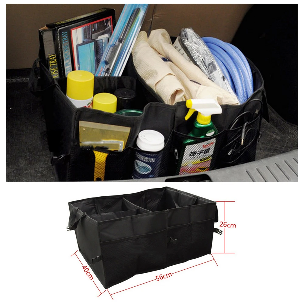 

40L Foldable Auto Storage Bag Multifunction Waterproof Car Stowing Tidying Bags Multi Compartment Large Capacity Organizer