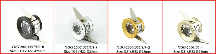 Instock Commerical Aluminum Spot 1W Adjustable Mounted Mini Cabinet Lights Led