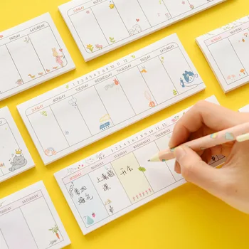 

Cute Week plan Memo Pad Sticky Note Kawaii Paper Sticker Pads Post It Note Creative Korean Stationery Free shipping