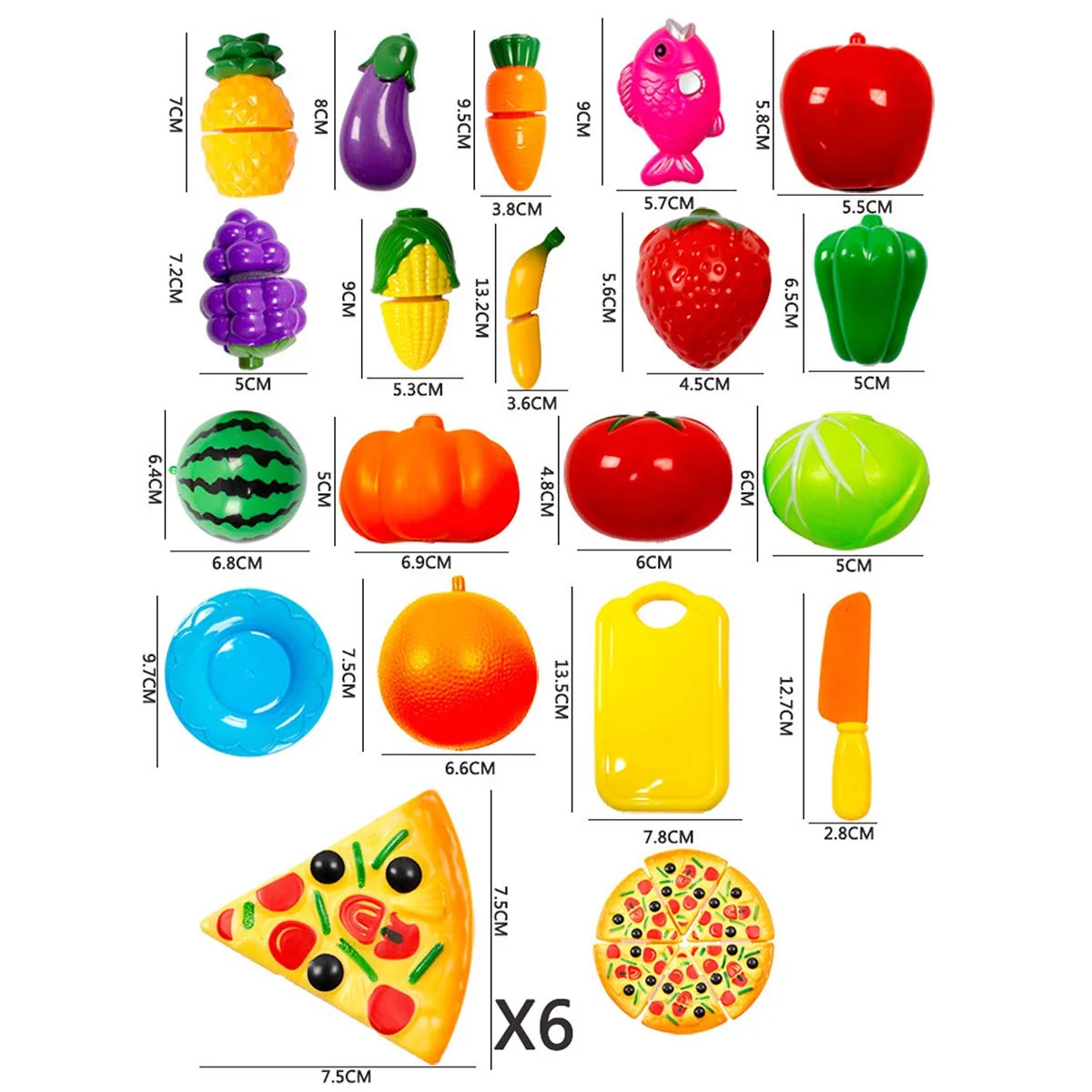 24 шт. пластиковые детские развивающие мини кухонные принадлежности для пиццы фрукты овощи ролевые пищевой реквизит набор игрушек
