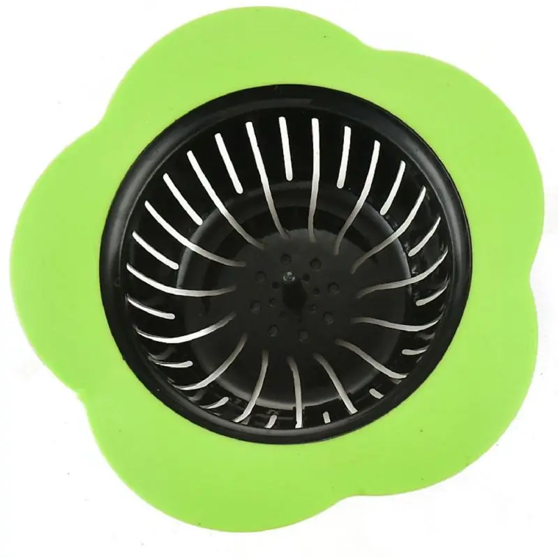Силиконовая Пшеничная солома Слив для кухонной раковины слив в ванной раковина Крышка для дренажа решетка для раковины канализационный фильтр для волос фильтр - Цвет: Светло-зеленый