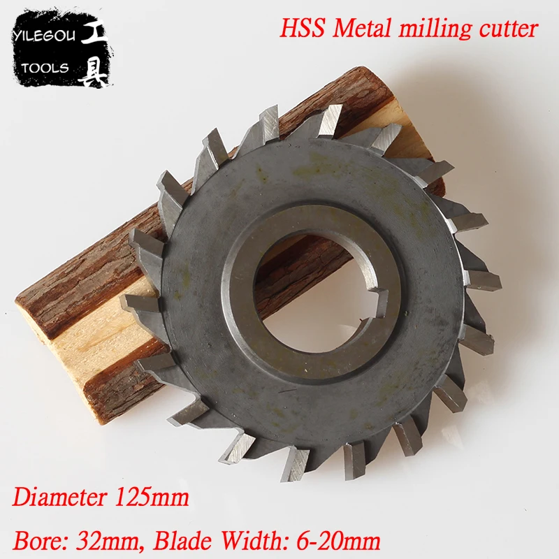 

5" HSS Milling Cutter For Metal 125mm High-speed Steel Circular Caw Blades 20 Teeth HSS Soltting Cutter, Width 6-20mm, Bore 32mm