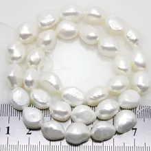1 прядь 9 мм-11 мм натуральный белый пресноводный барокко жемчужные бусины 1" A