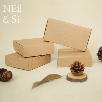 

Kraft Paper Box for Business Invitation Name Card Gift Phone Shell Case CD Handmade Soap Packaging Brown Boxes Free Shipping