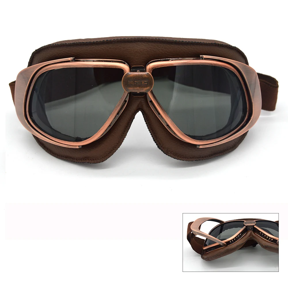 Buy evomosa Motorcycle Goggle Vintage Pilot Biker