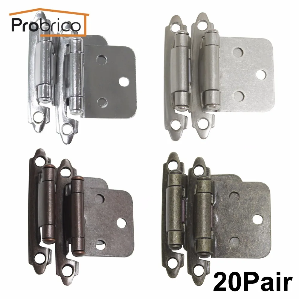 Probrico 20 Pair Self Close Door Hinge Kitchen Cupboard Flush Hinge Antique Furniture