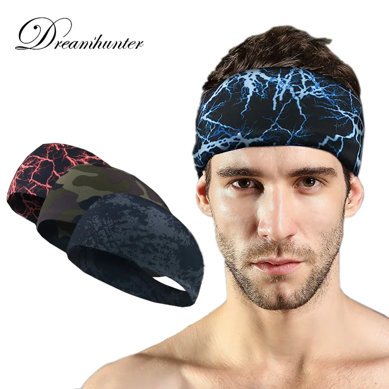 Camouflage blue Exercise Sport Gym Workout Yoga Running Women man THIN HEAD BAND