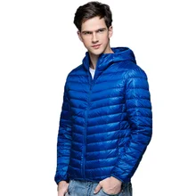 

Ultra Light Down Jackets Mens 2020 Autumn Winter Coat Fashion Hooded 90% White Duck Down Jackets Male Coat Thin Slim Down Parkas